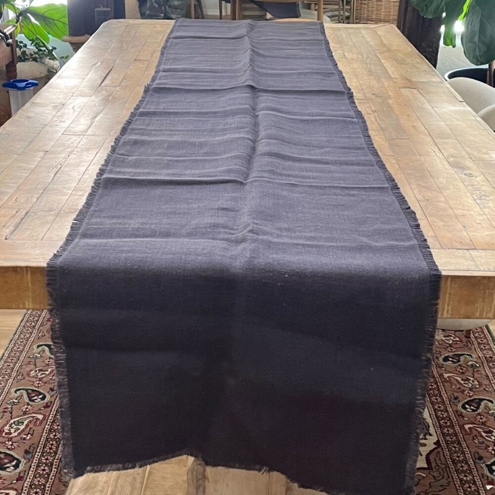 World Market 100% Jute Dark Purple Rectangular Table Runner 20x108"